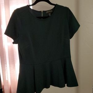 Forever 21 Plus Size Emeral Greeen Peplum Blouse